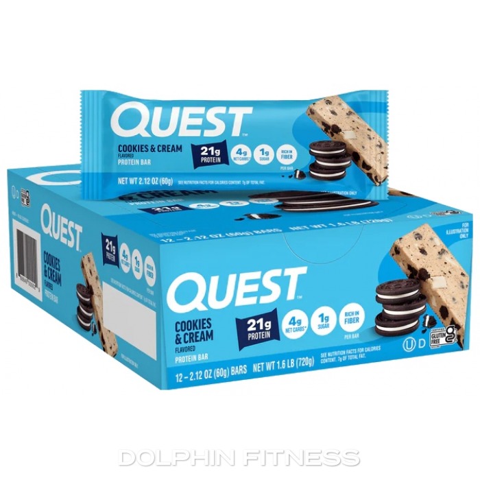 Quest Nutrition Cookies & Cream Protein Bar 12 Bars Cookies & Cream