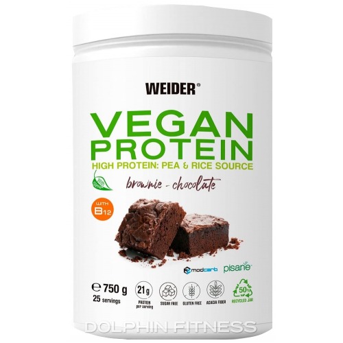 Vegan Protein With Stevia Brownie-Chocolate - Brownie-Chocolate flavor protein powder by Weider