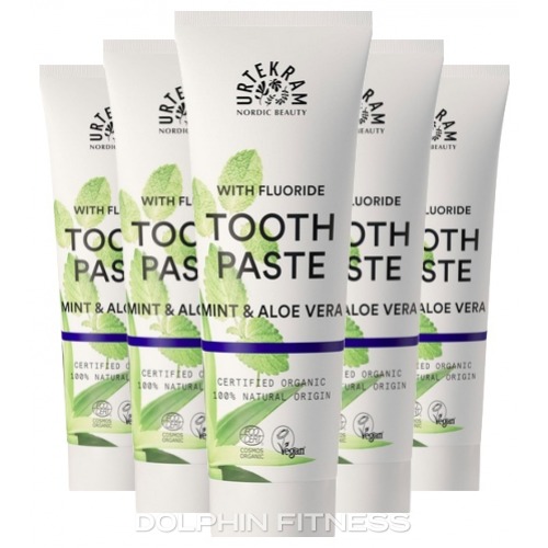 Urtekram Mint & Aloe Vera Toothpaste With Fluoride 6 x 75 ml