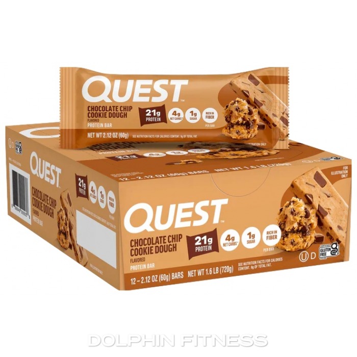 Quest Nutrition Chocolate Chip Cookie Dough Protein Bar 12 Bars