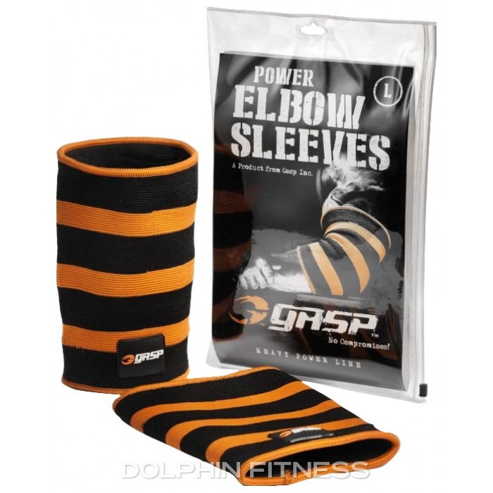 ウエイトトレーニング Gasp Elbow Sleeve, Black/Yellow 10inch Gasp Power Elbow Sleeves
