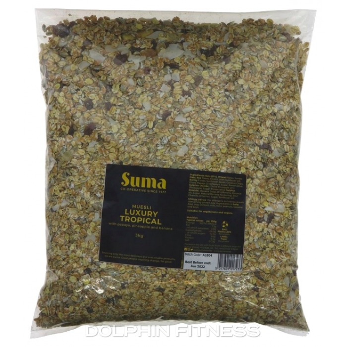 Suma Crunchy Apricot Muesli – 3kg Bag, Honey Oats, Hazelnuts & Dried Fruit, UK Ethical Cooperative