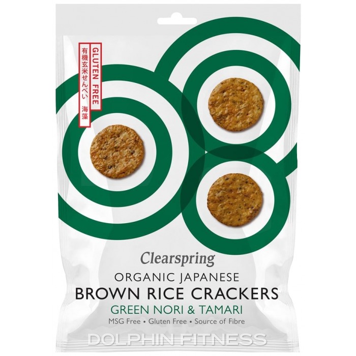 Organic Japanese Brown Rice Crackers Green Nori & Tamari