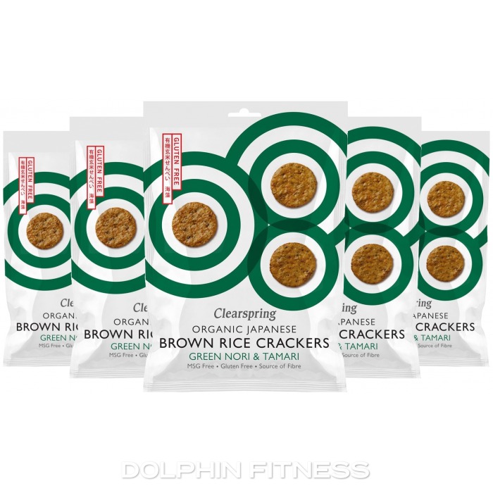 Organic Japanese Brown Rice Crackers Green Nori & Tamari
