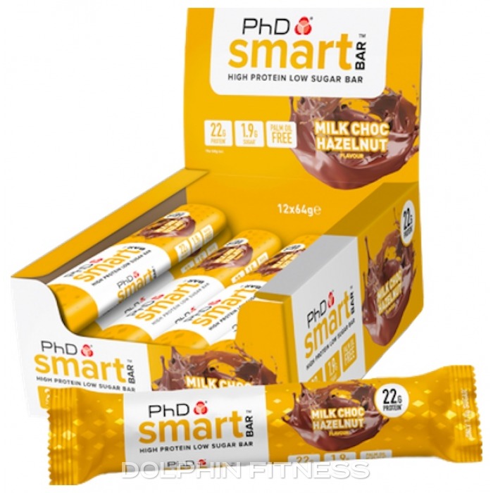 PhD Smart Bar (12 x 64g) Milk Choc Hazelnut