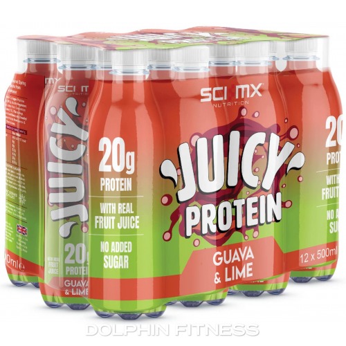 SCI-MX Juicy Protein 20g Bottle 12 Bottles Raspberry Lychee