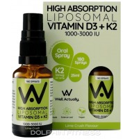 Well Actually Liposomal Vitamin D3 + K2 (25 ml) Lime Crush